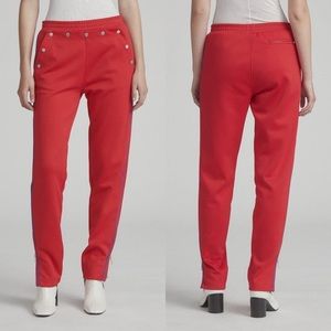 Rag & Bone True Red Naval Snap Placket Track Pant Size Large